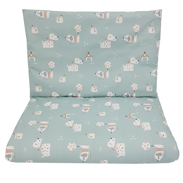 EKO Bielizeň posteľná 2-dielna bavlnená s potlačou Dogs Mint 40x60 cm 90x120 cm