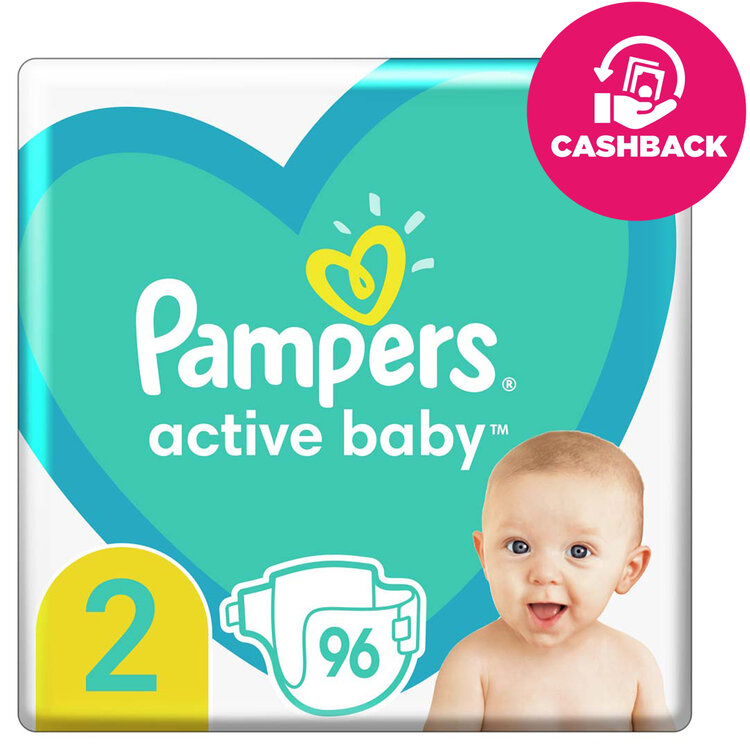 Pampers Active Baby 4-8kg 2 96 ksPAMPERS Active Baby Plienky jednorazové 2 (4-8 kg) 96 ks