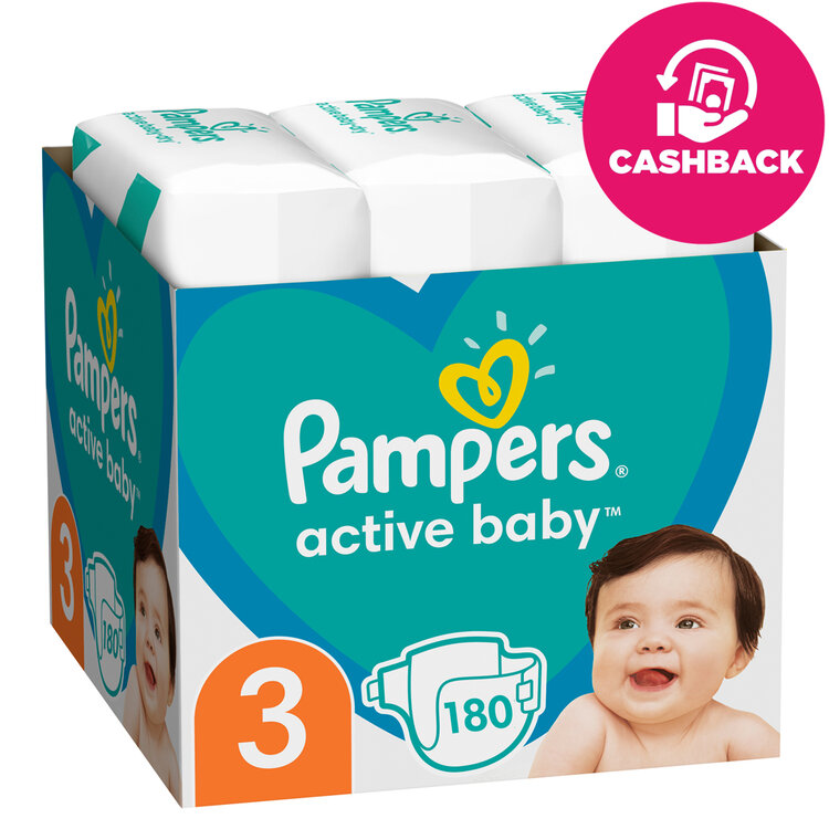 PAMPERS Active Baby plienky 3 (180 ks) 6-10 kg