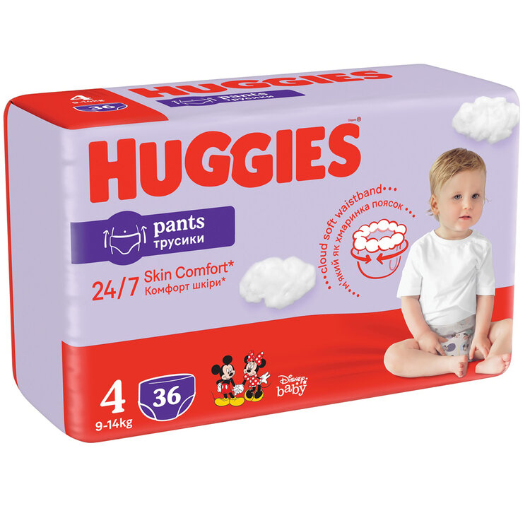 Huggies Pants Jumbo 4 9-14 kg 36 ksHUGGIES® Pants Nohavičky plienkové jednorazové 4 (9-14 kg) 36 ks