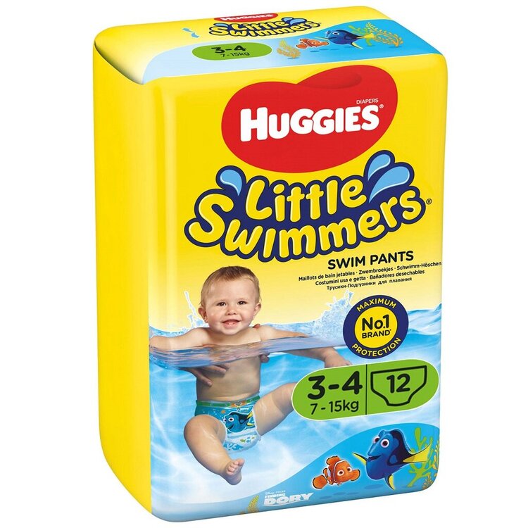 Huggies Little Swimmers 3-4 7-15 kg 12 ksHUGGIES® Little Swimmers Plienky do vody jednorazové 3-4 (7-15 kg) 12 ks