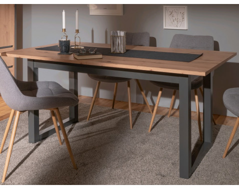 Rozkladací jedálenský stôl Denver 160x90 cm  dub artisan antracit 