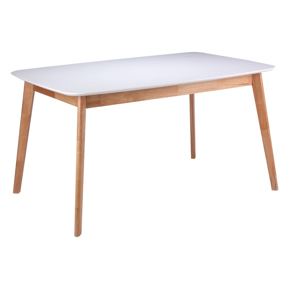 Biely jedálenský stôl s podnožím z kaučukovníkového dreva sømcasa Enma dĺžka 140 cm