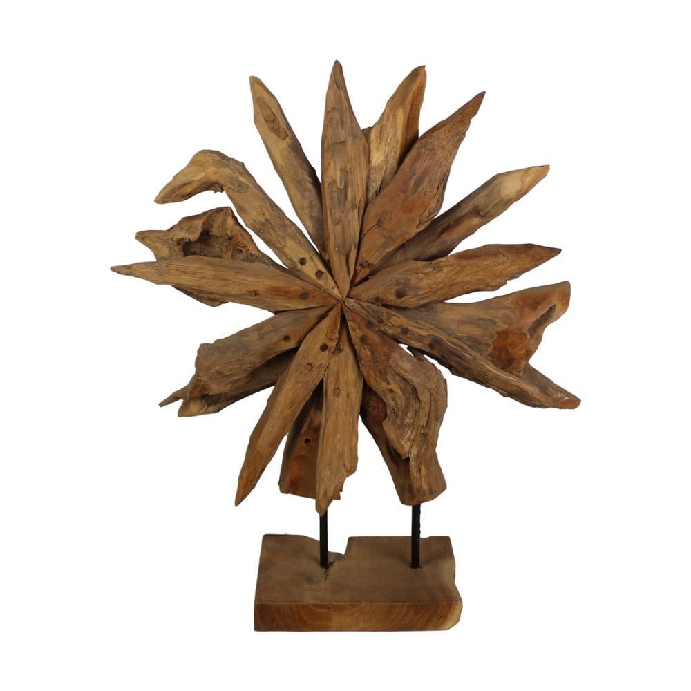 Dekorácia z teakového dreva HSM Collection Sunflower 40 x 50 cm