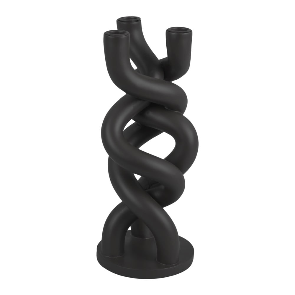 Čierny keramický svietnik na tri sviečky PT LIVING Twisted výška 314 cm