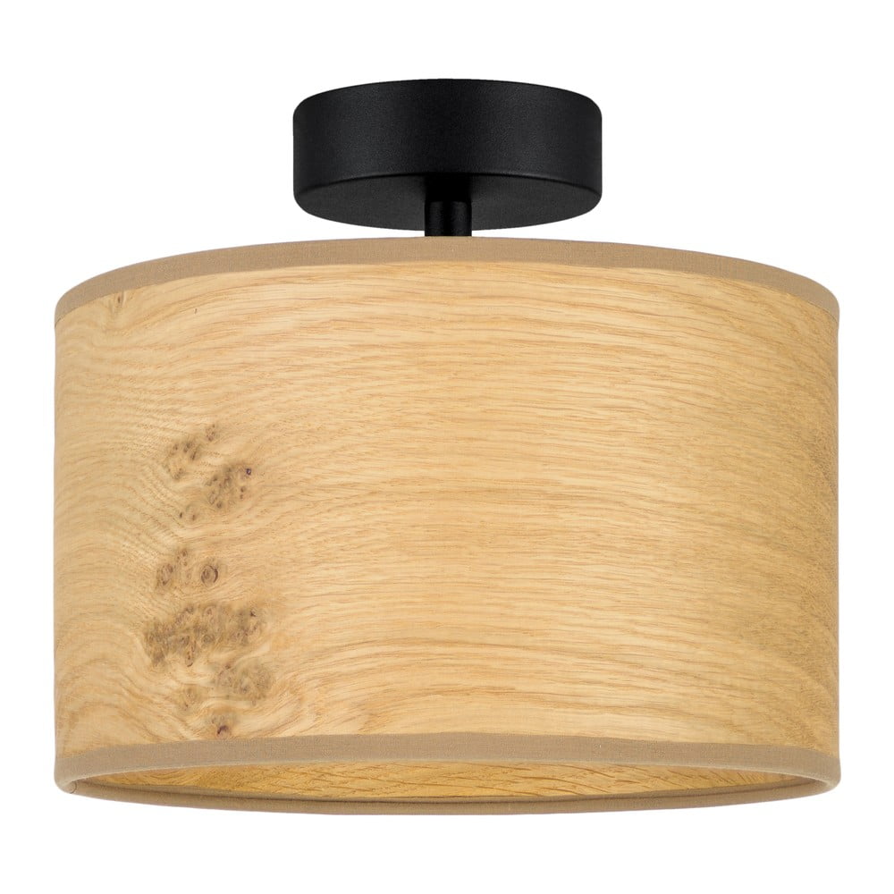 Béžové stropné svietidlo z drevenej dyhy Bulb Attack Ocho S ⌀ 25 cm