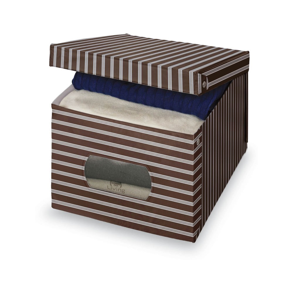 Hnedo-sivý úložný box Domopak Living 31 × 50 cm