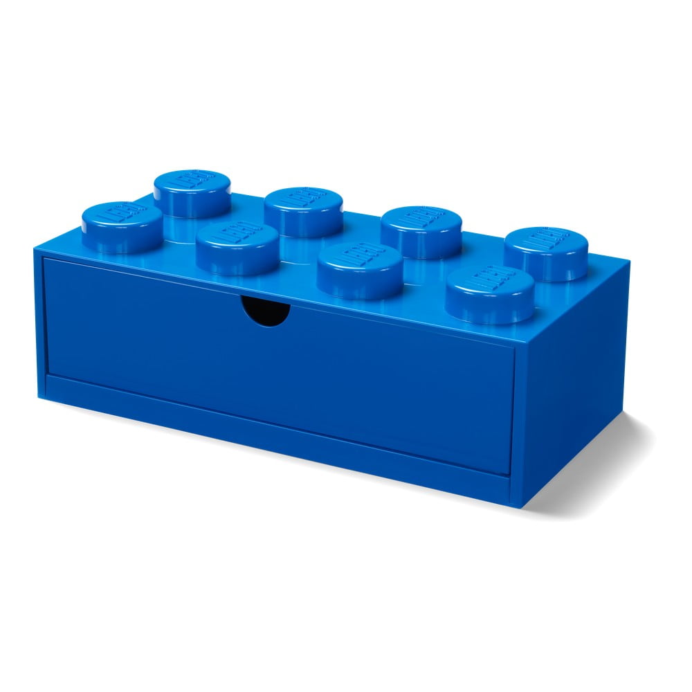 Modrý stolový box so zásuvkou LEGO® 31 x 16 cm
