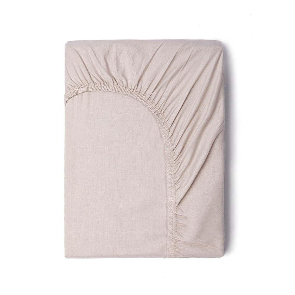 Béžová bavlnená elastická plachta Good Morning 90 x 200 cm