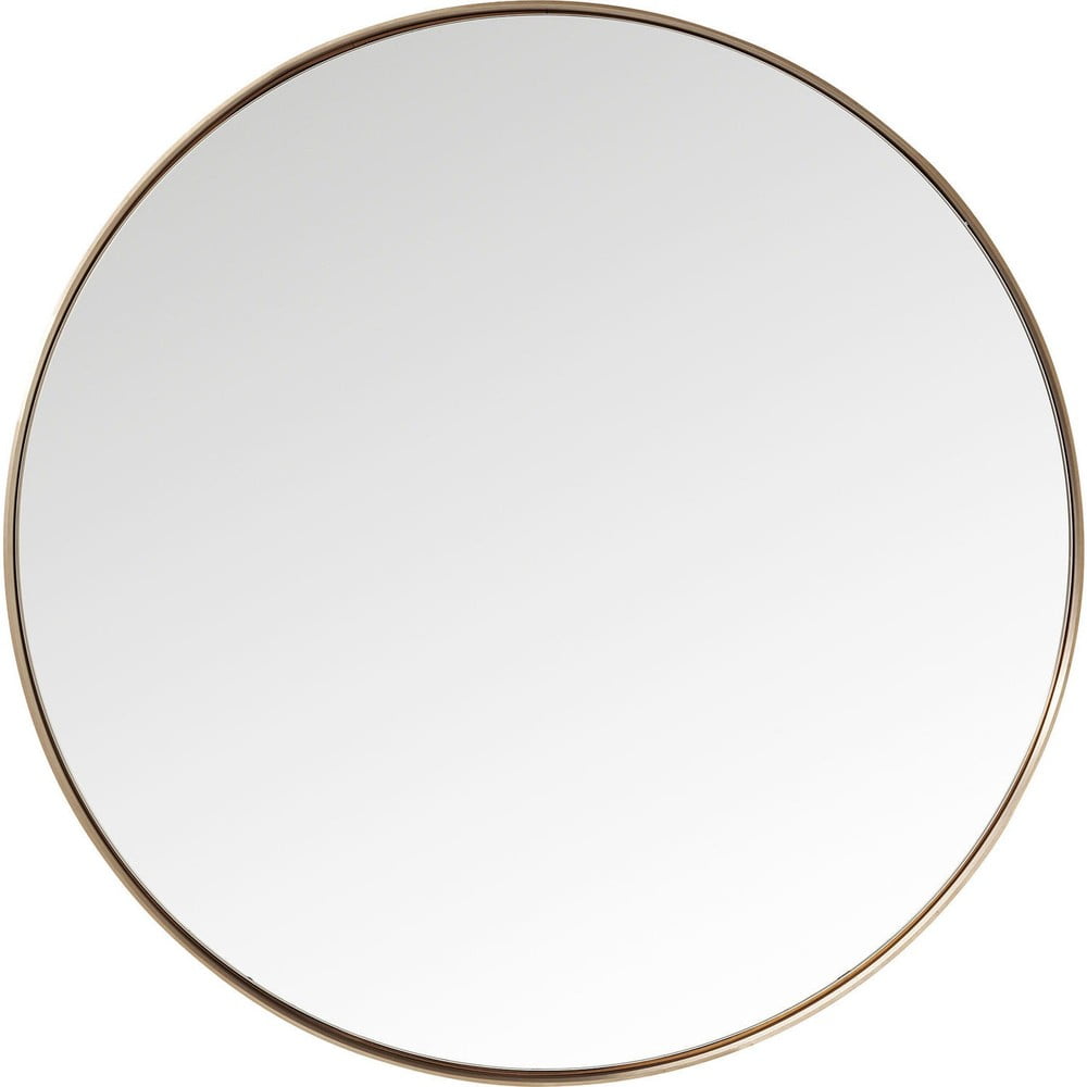 Okrúhle zrkadlo s rámom v medenej farbe Kare Design Round Curve ⌀ 100 cm