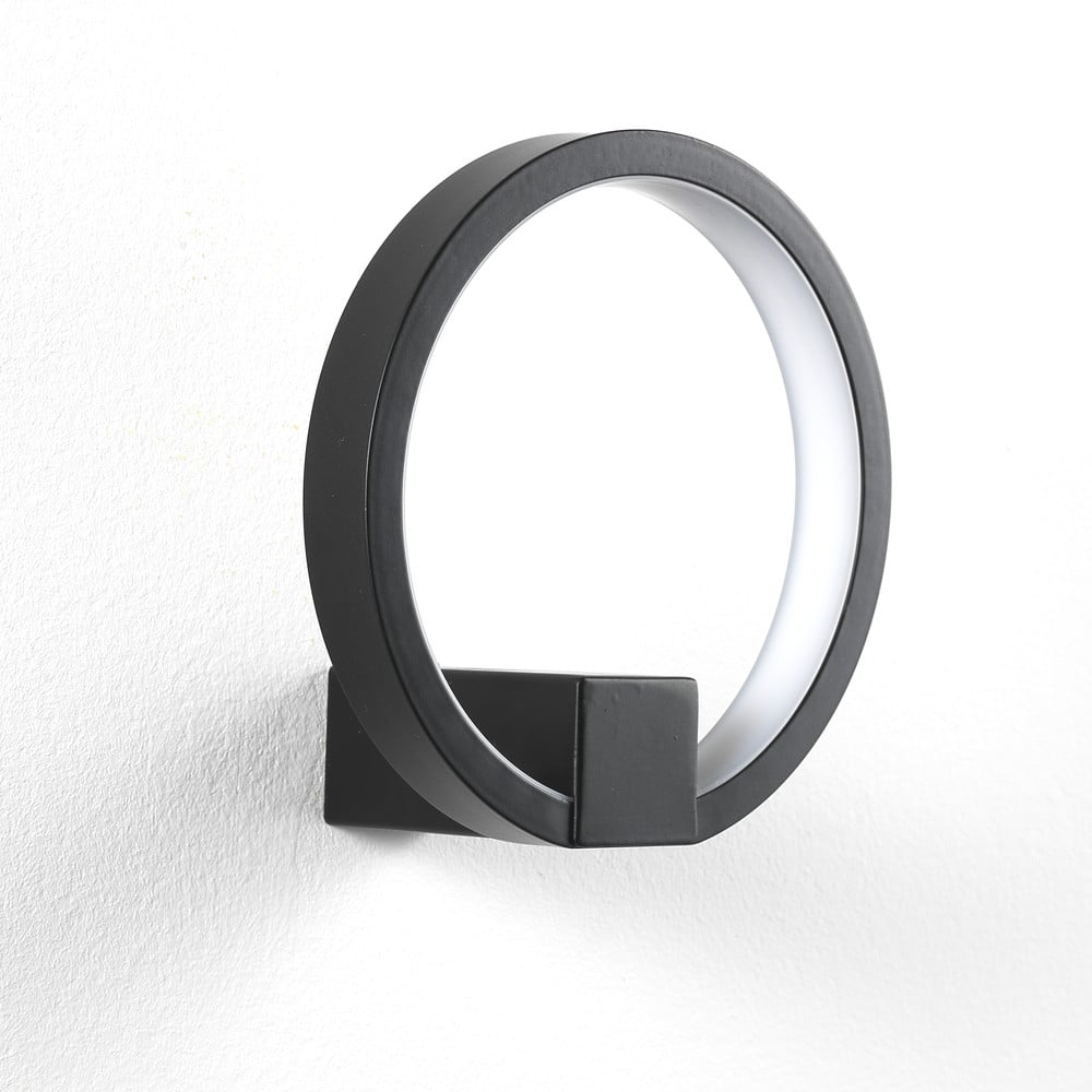 Čierne nástenné svietidlo Tomasucci Ring ø 15 cm