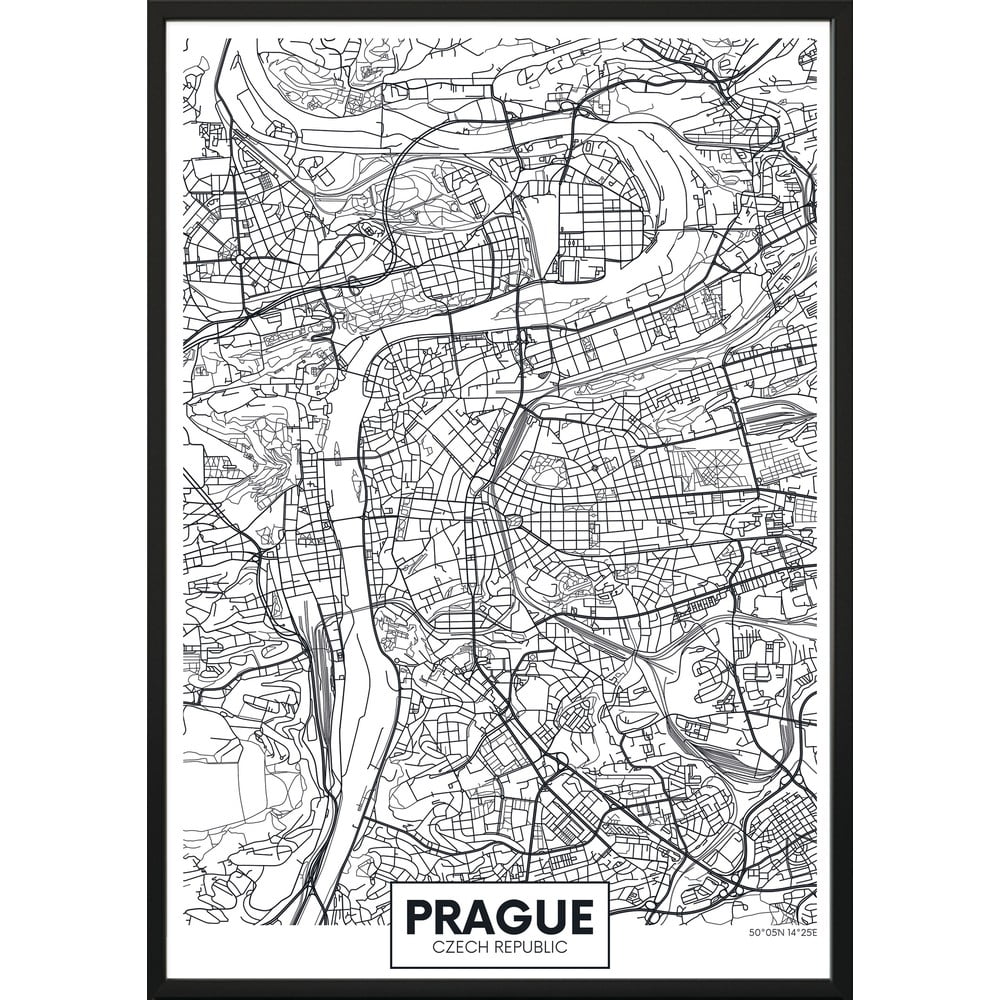 Plagát DecoKing Map Prague 70 x 50 cm