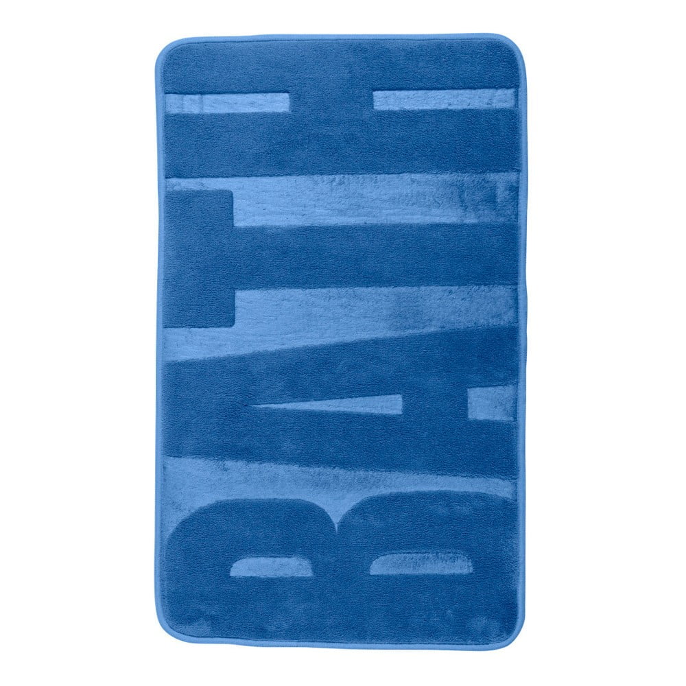 Modrá kúpeľňová predložka s pamäťovou penou Wenko 80 × 50 cm
