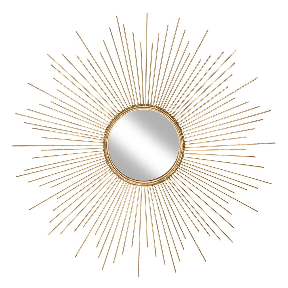 Nástenné zrkadlo s kovovým rámom v zlatej farbe Westwing Collection Ella ø 104 cm