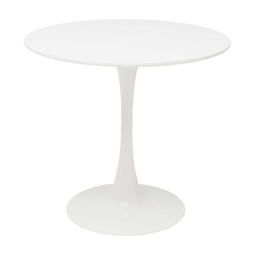 Biely jedálenský stôl s drevenou doskou Kare Design Schickeria ⌀ 80 cm