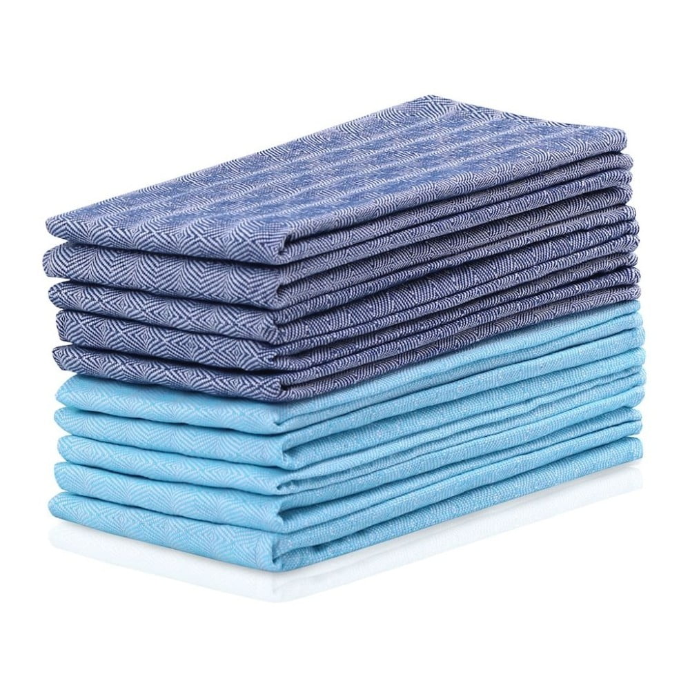 Súprava 10 modro-tyrkysových bavlnených utierok DecoKing Louie 50 x 70 cm