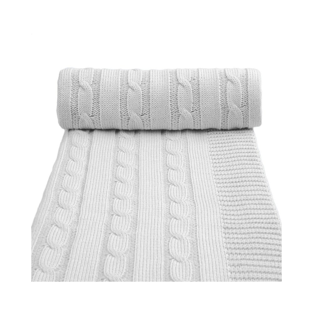 Sivá pletená detská deka s podielom bavlny T-TOMI Spring 80 x 100 cm
