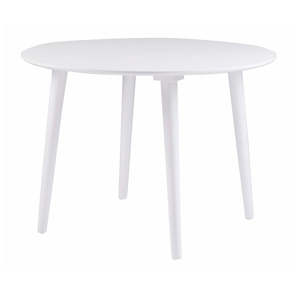 Biely jedálenský stôl z dreva kaučukovníka Rowico Lotte ⌀ 106 cm