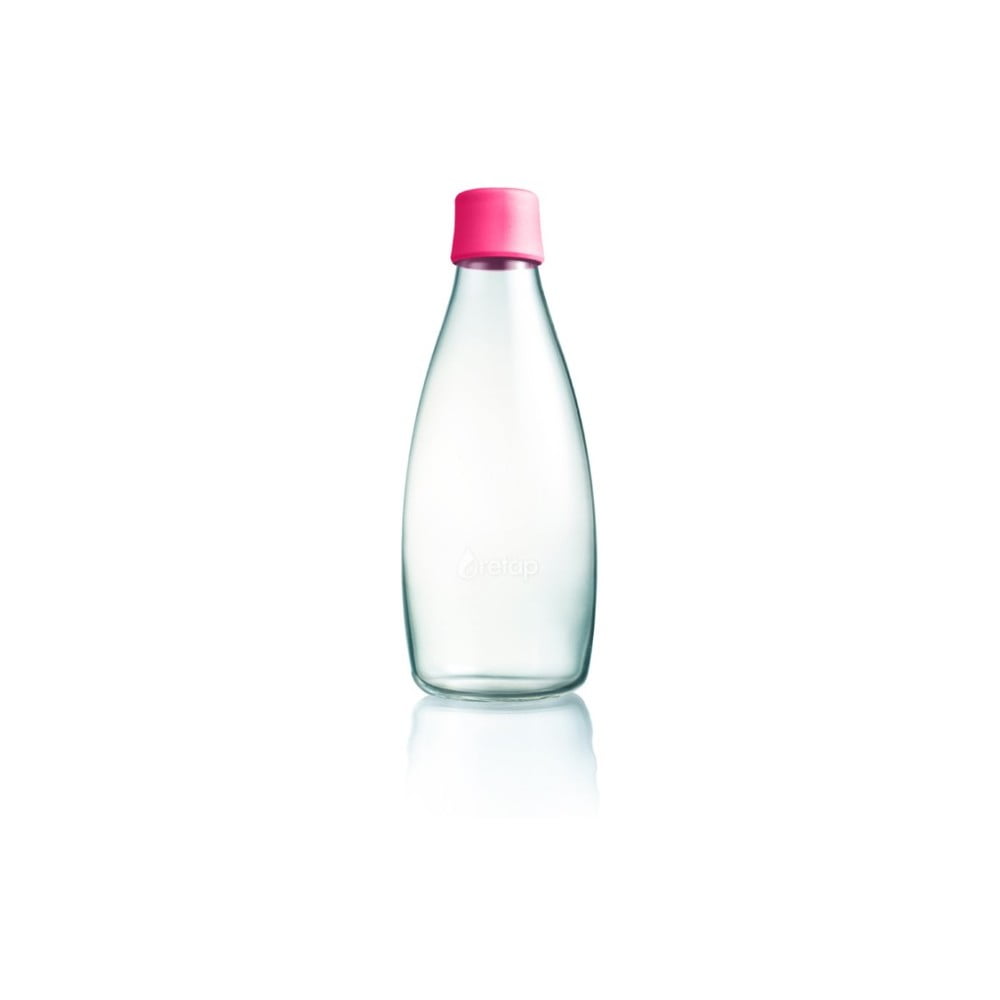 Fuchsiová sklenená fľaša ReTap s doživotnou zárukou 800 ml
