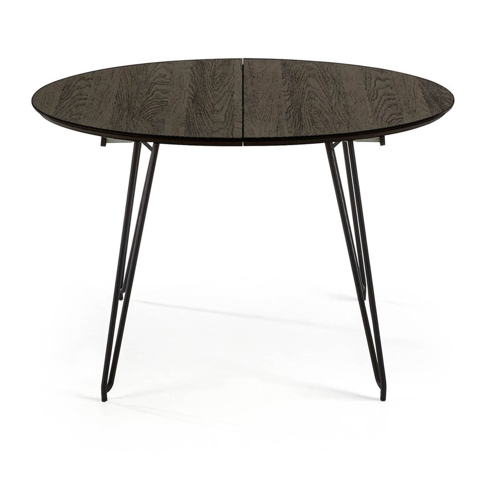 Čierny rozkladací jedálenský stôl Kave Home Norfort ⌀ 120 cm