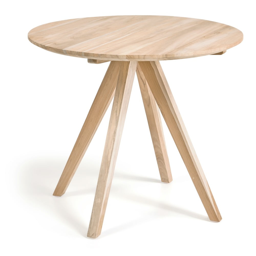 Jedálenský stôl z tíkového dreva Kave Home Maial ø 90 cm
