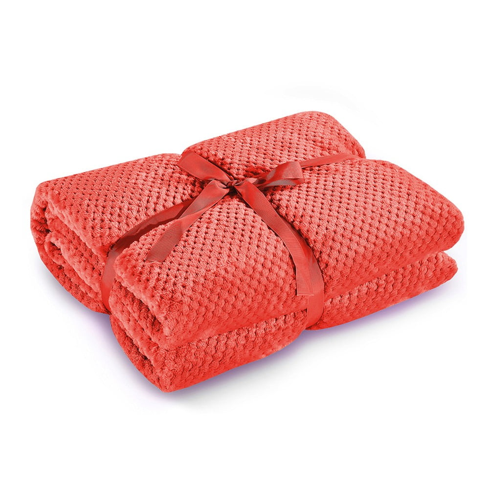Červená deka z mikrovlákna DecoKing Henry 220 × 240 cm