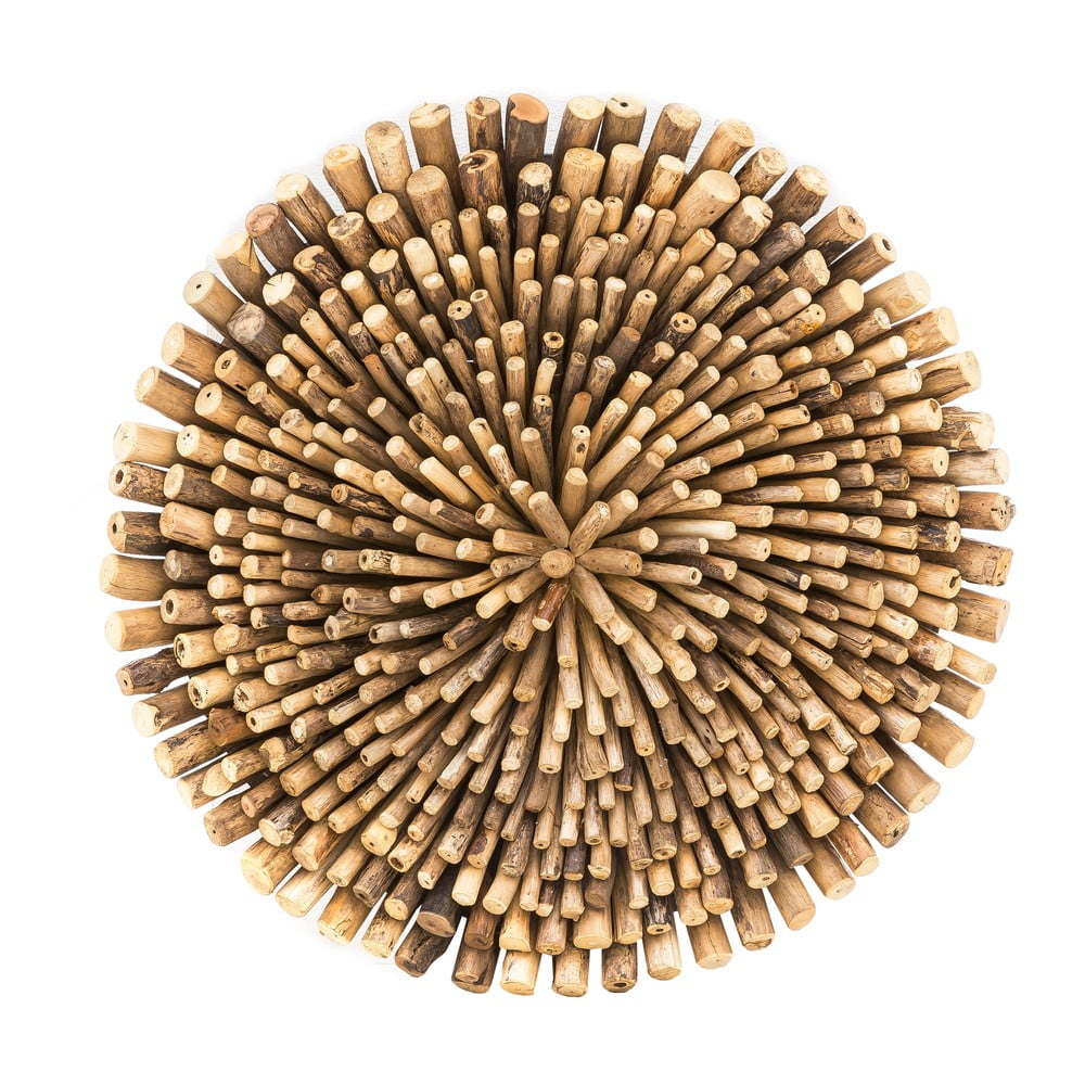 Nástenná dekorácia z tíkového dreva WOOX LIVING Bee ⌀ 70 cm