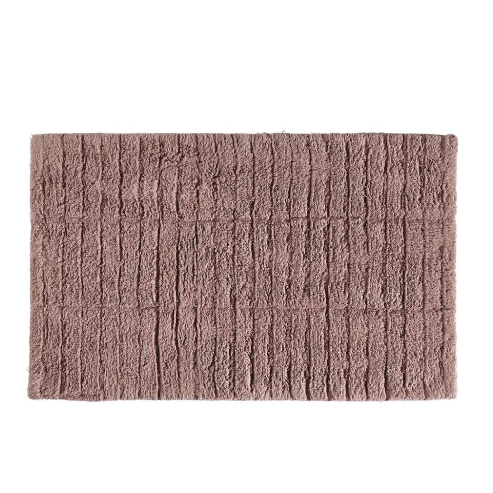 Tmavoružová bavlnená kúpeľňová predložka Zone Tiles 50 × 80 cm