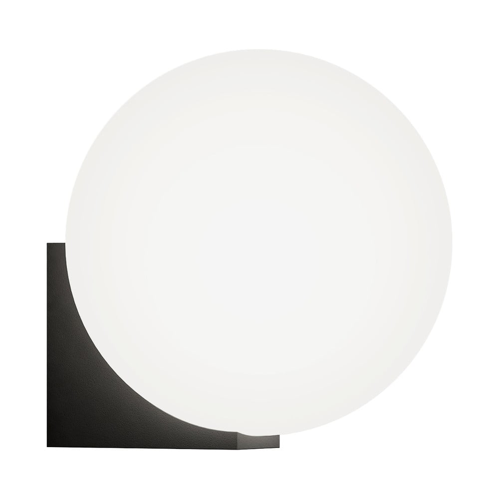 Čierne nástenné svietidlo SULION Obi ø 15 cm