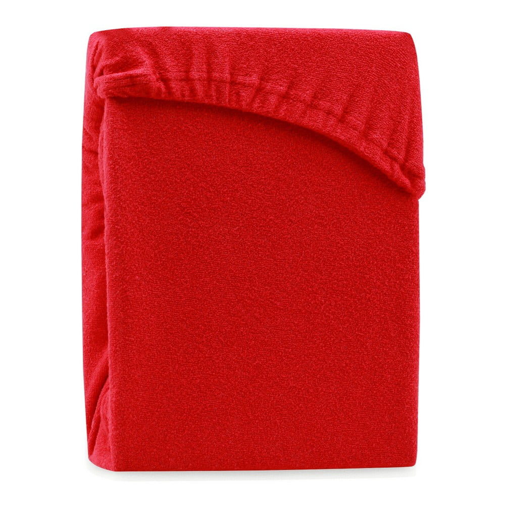 Červená elastická plachta na dvojlôžko AmeliaHome Ruby Siesta 180-200 x 200 cm