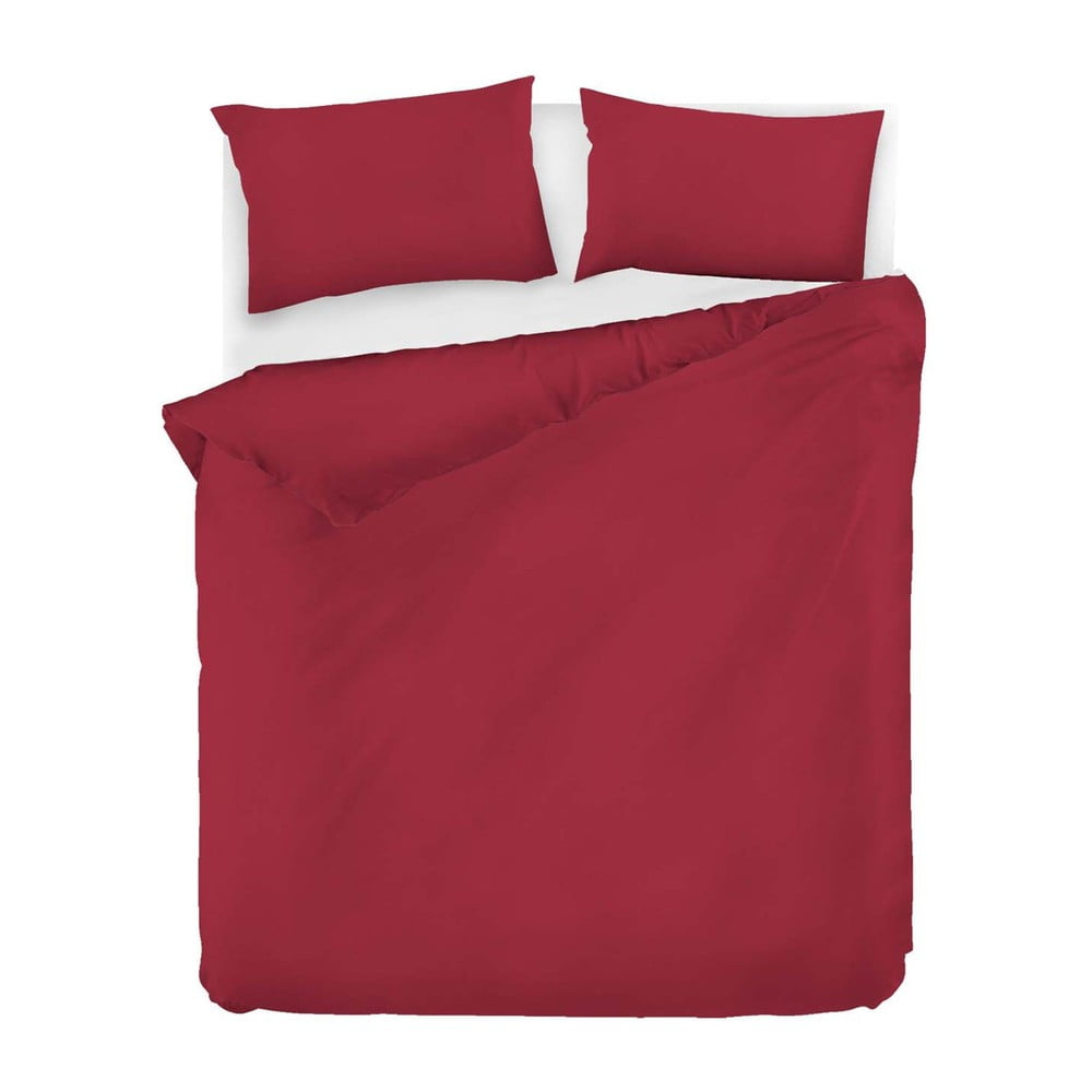 Červené obliečky na dvojlôžko z ranforce bavlny EnLora Home Fresh 200 x 220 cm