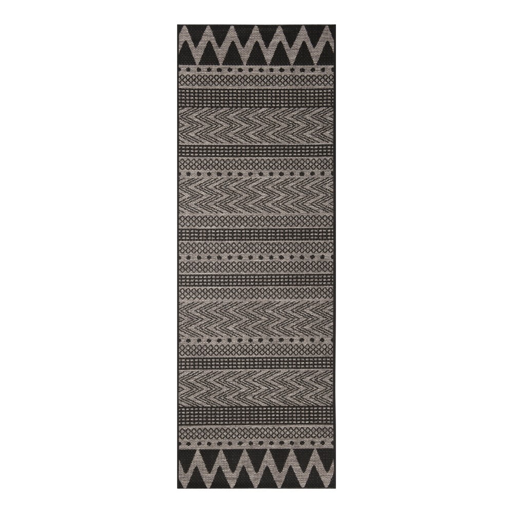 Čierno-béžový vonkajší koberec NORTHRUGS Sidon 70 x 200 cm
