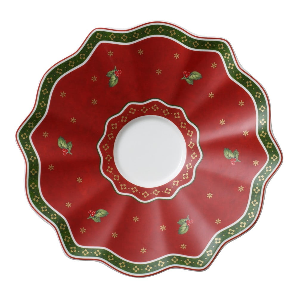 Červený porcelánový vianočný tanierik Toys Delight VilleroyBoch