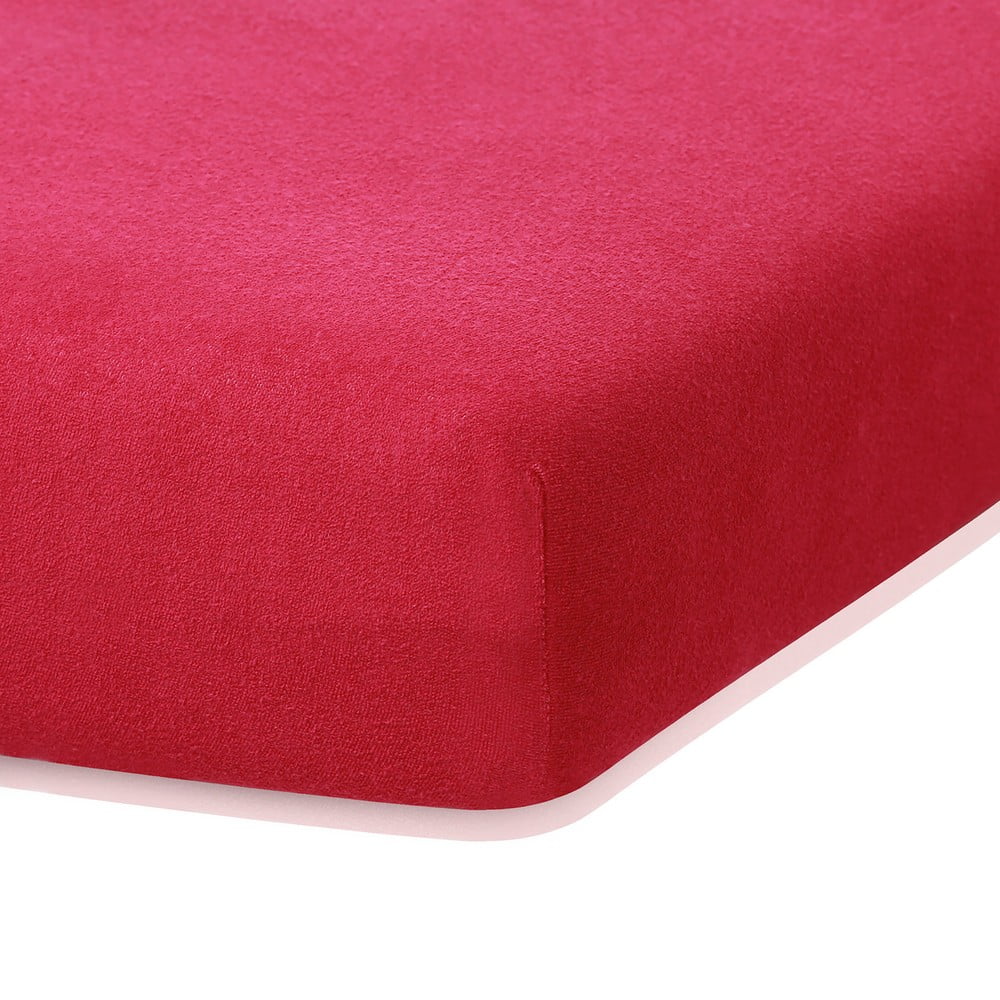 Bordó červená elastická plachta s vysokým podielom bavlny AmeliaHome Ruby 200 x 100-120 cm
