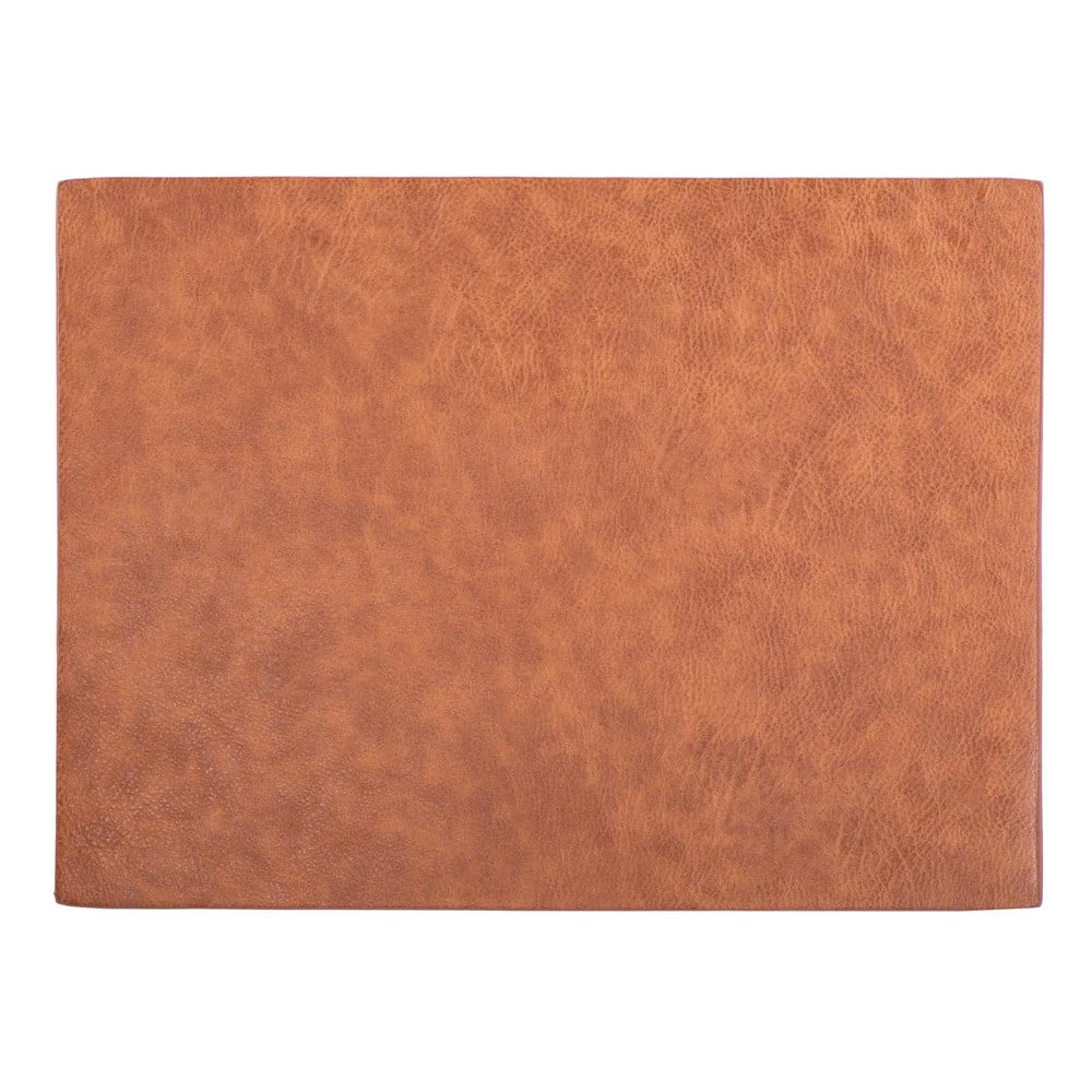 Oranžovo-hnedé prestieranie z imitácie kože ZicZac Troja Rectangle 33 x 45 cm