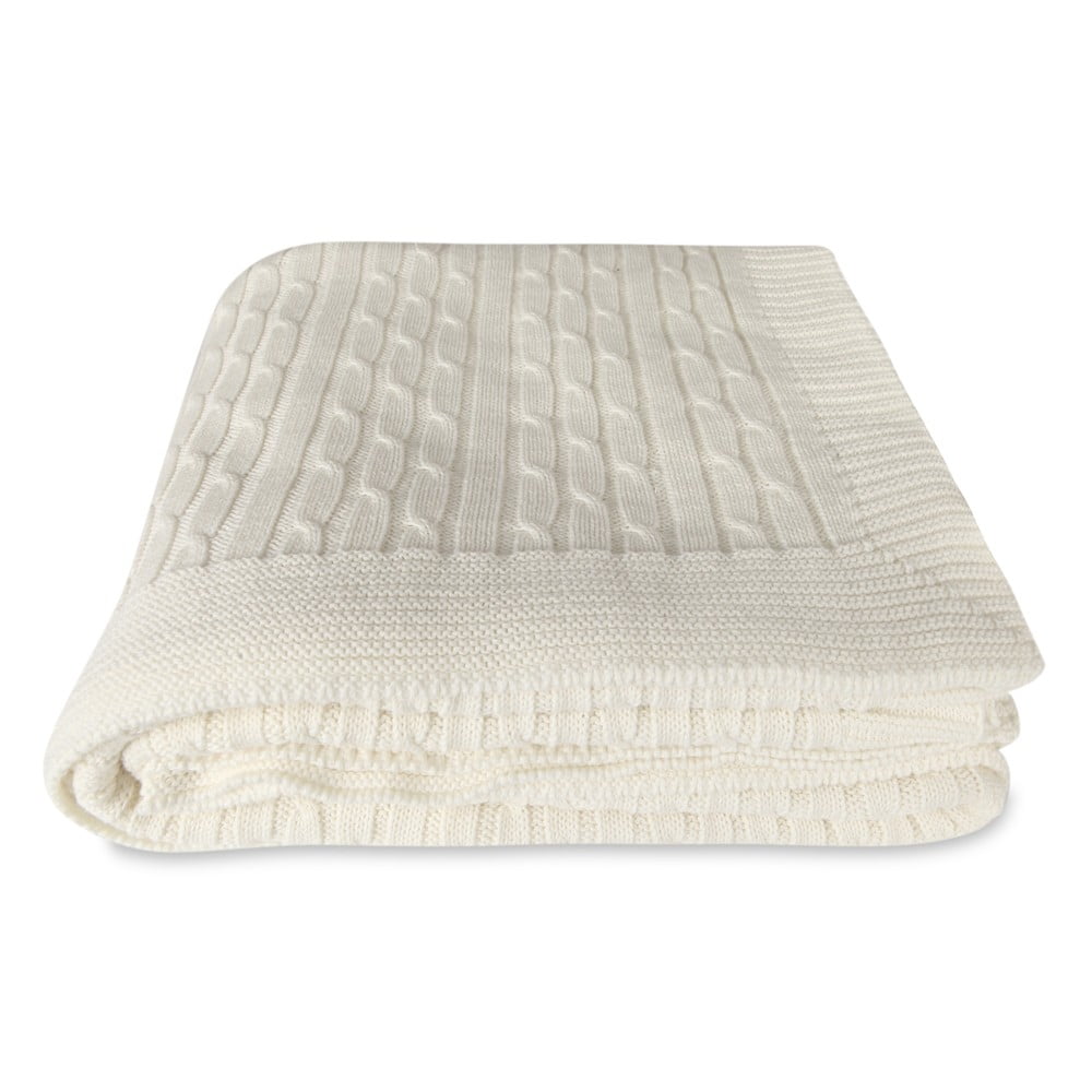 Biela bavlnená deka Homemania Decor Softy 130 x 170 cm