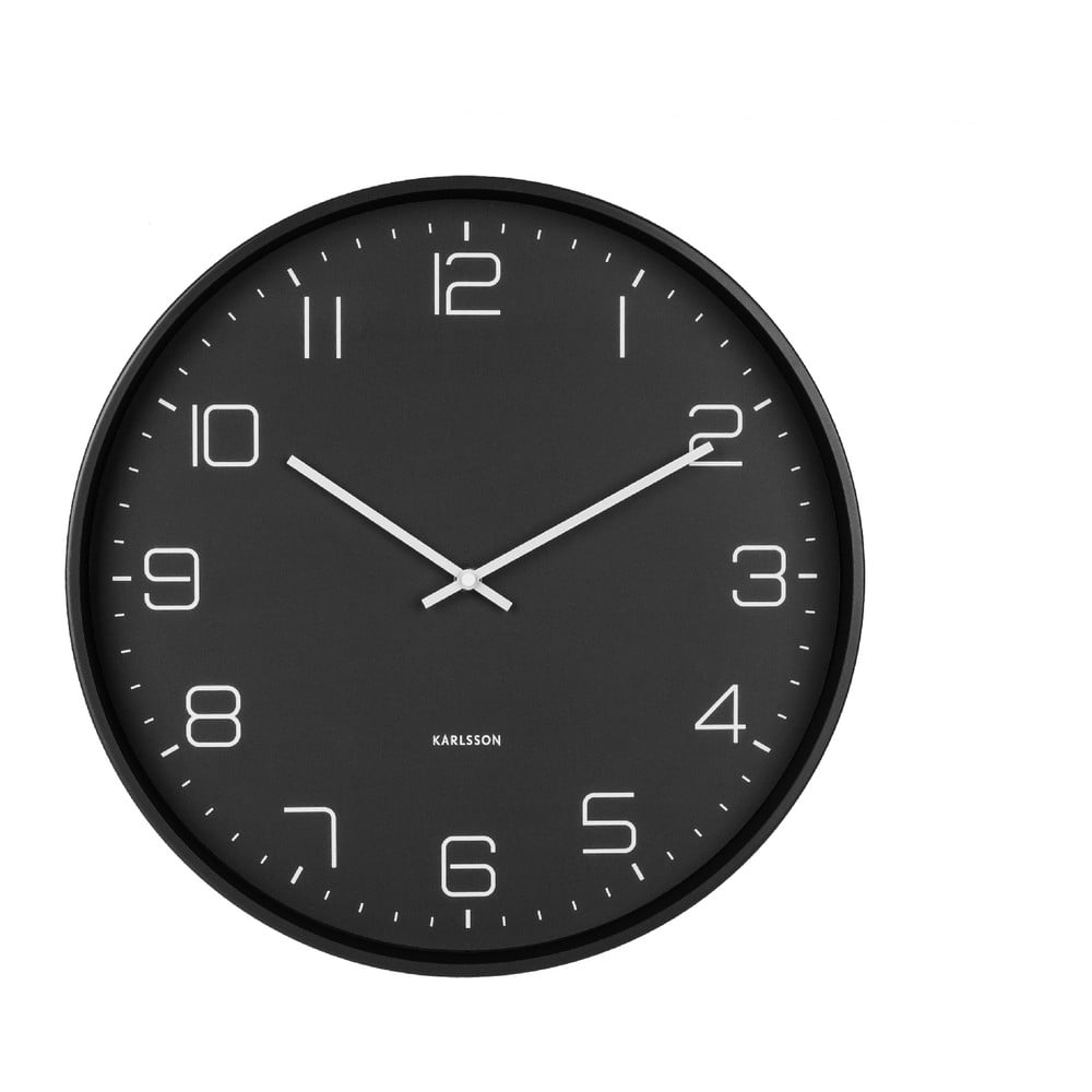 Čierne nástenné hodiny Karlsson Lofty ø 40 cm