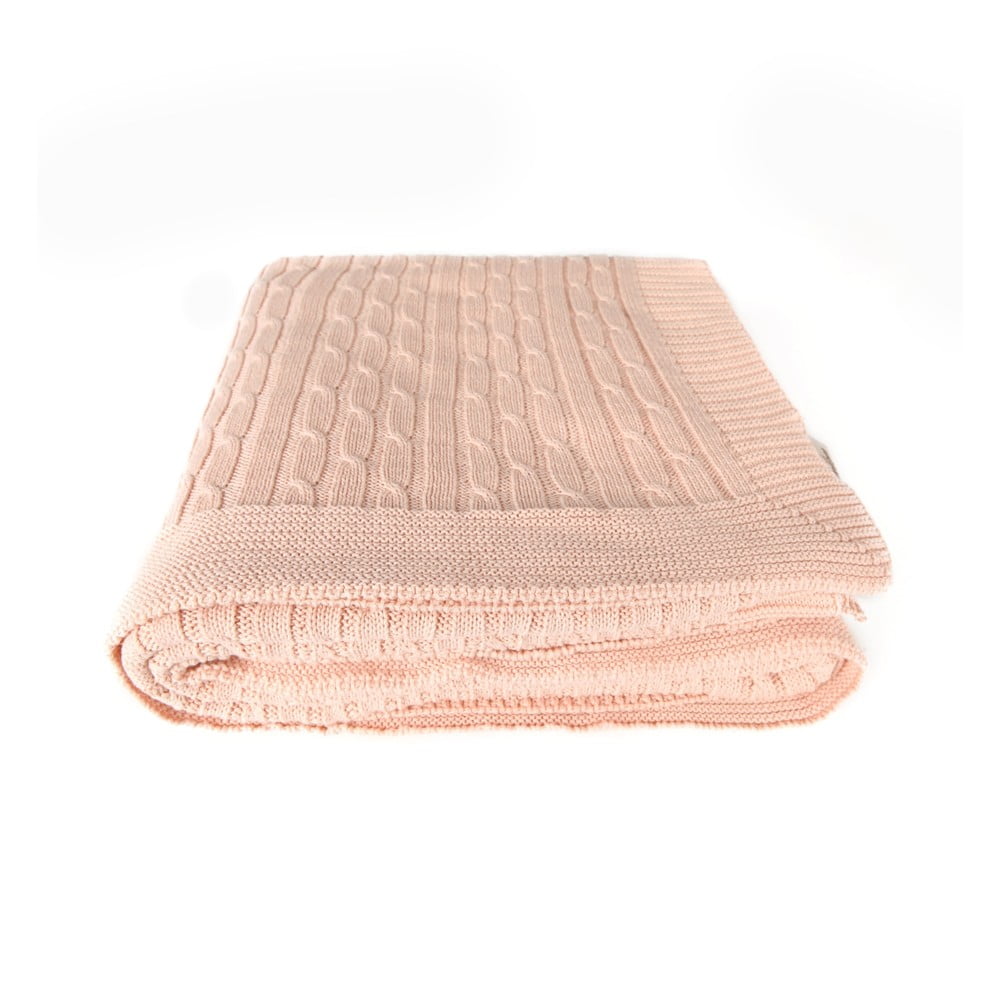 Ružová bavlnená deka Colma 130 × 170 cm
