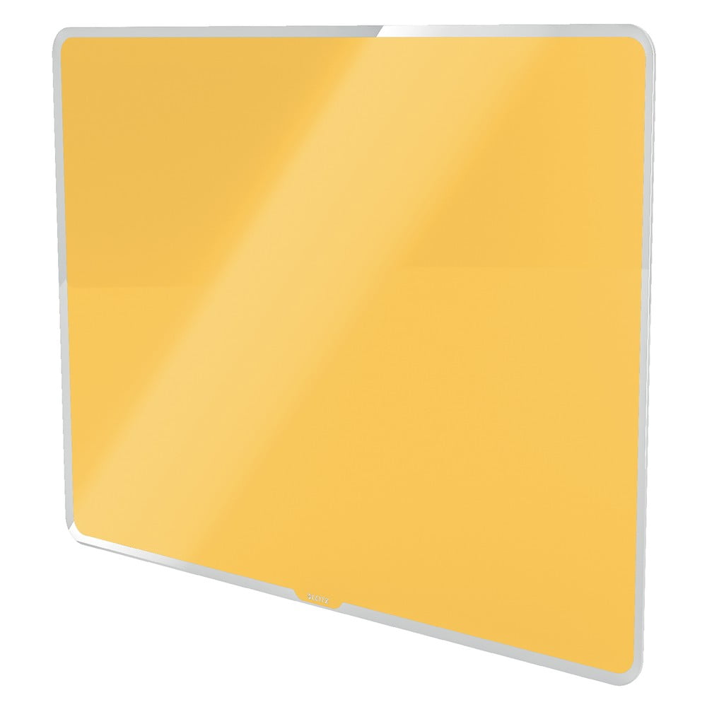 Žltá sklenená magnetická tabuľa Leitz Cosy 80 x 60 cm