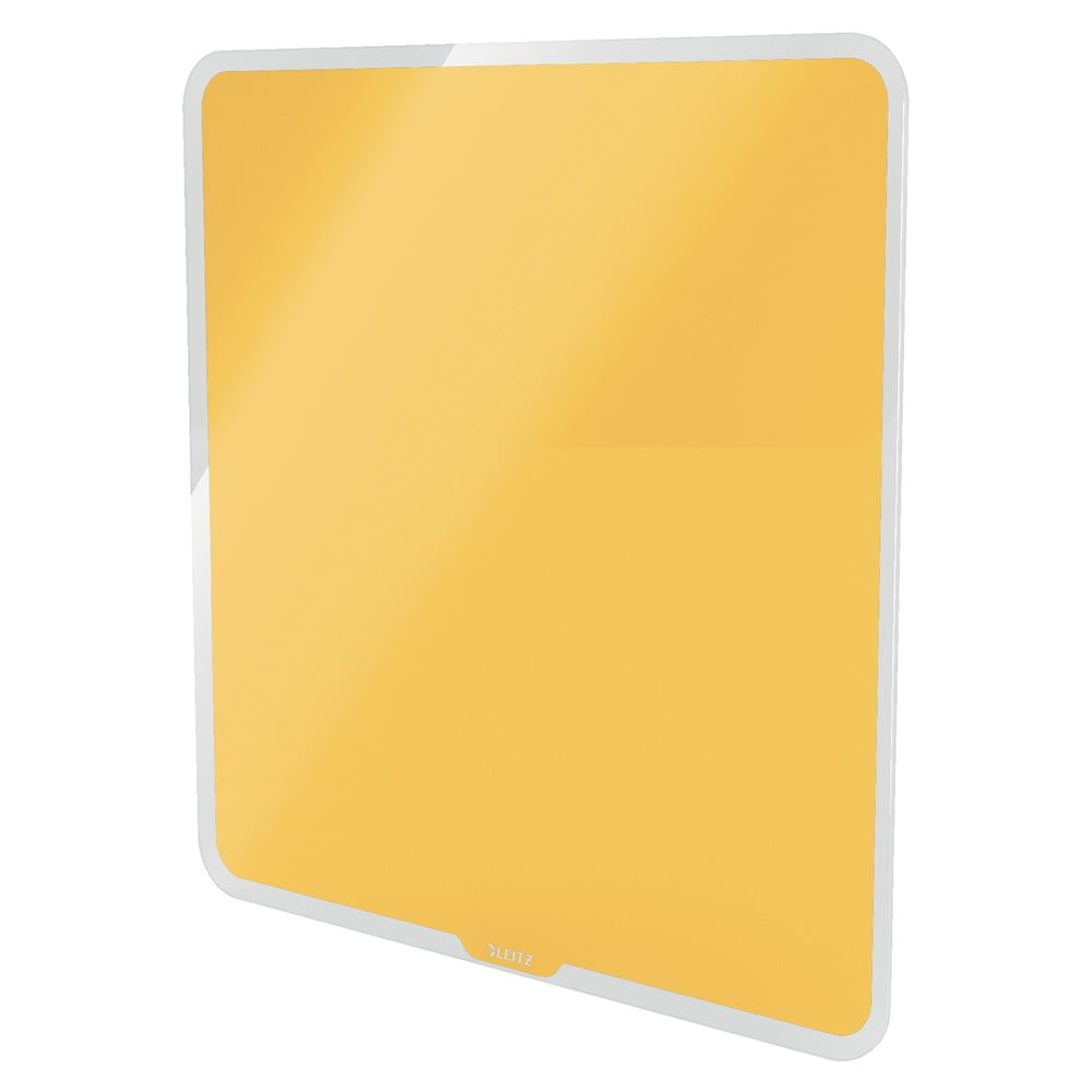 Žltá magnetická sklenená tabuľa na stenu Leitz Cosy 45 x 45 cm