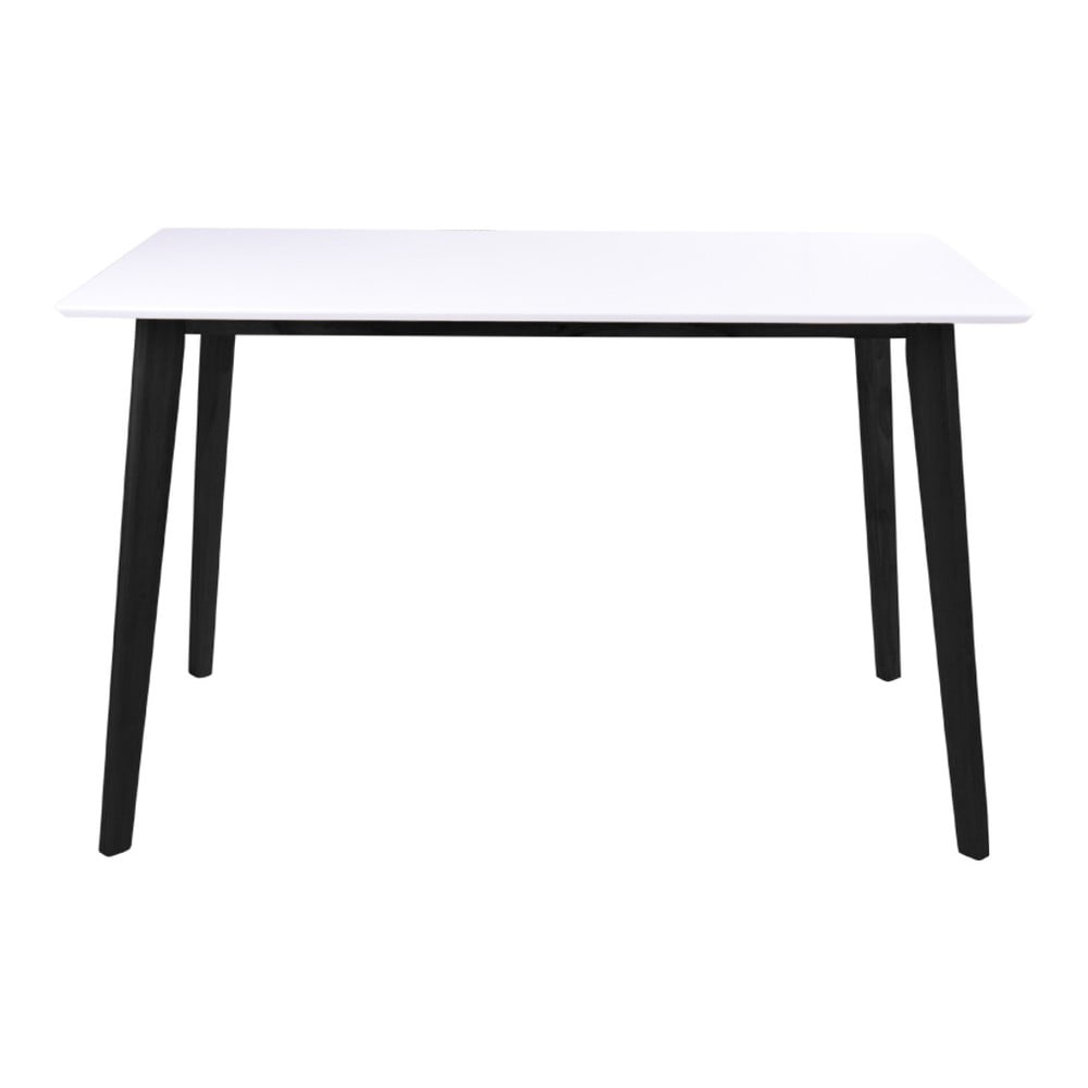 Biely jedálenský stôl s čiernou konštrukciou Bonami Essentials Vojens 120 x 70 cm