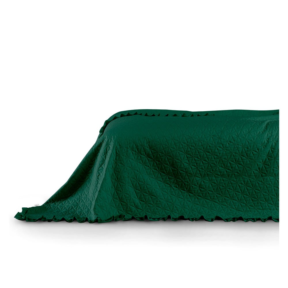 Zelený pléd cez posteľ AmeliaHome Tilia 240 x 260 cm