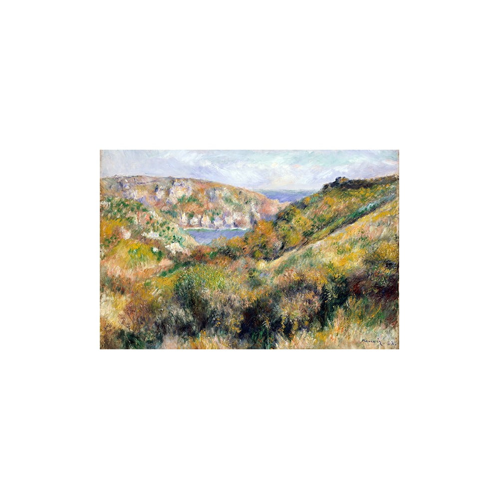 Reprodukcia obrazu Auguste Renoir - Hills around the Bay of Moulin Huet Guernsey 70 x 45 cm