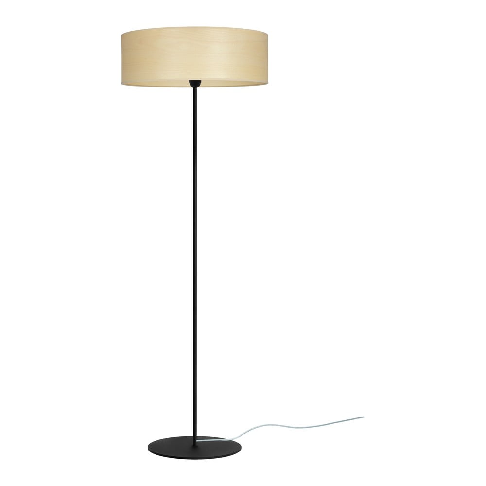 Béžová stojacia lampa z prírodnej dyhy Sotto Luce Tsuru XL Light ⌀ 45 cm