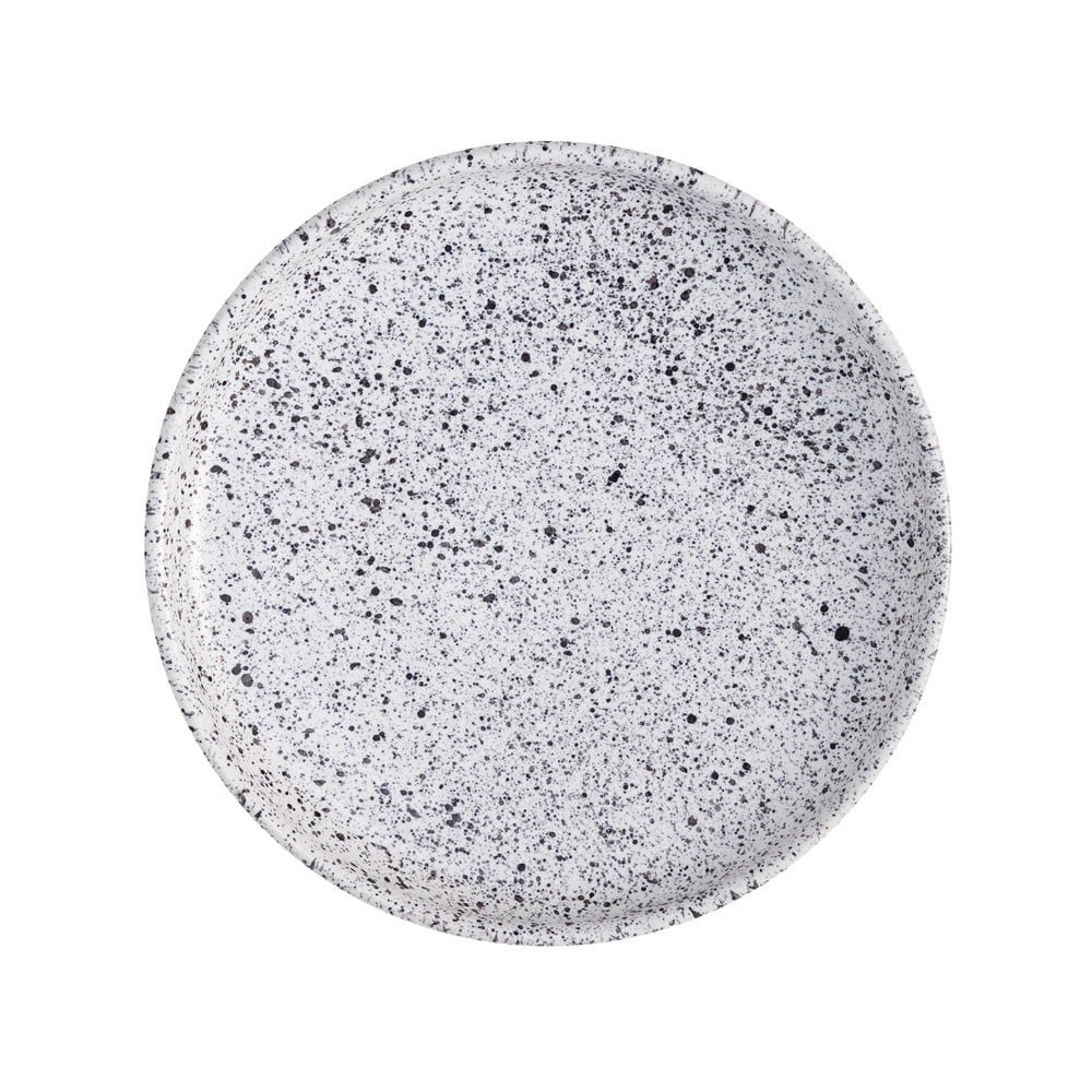 Bielo-čierny kameninový dezertný tanier ÅOOMI Mess ø 17 cm