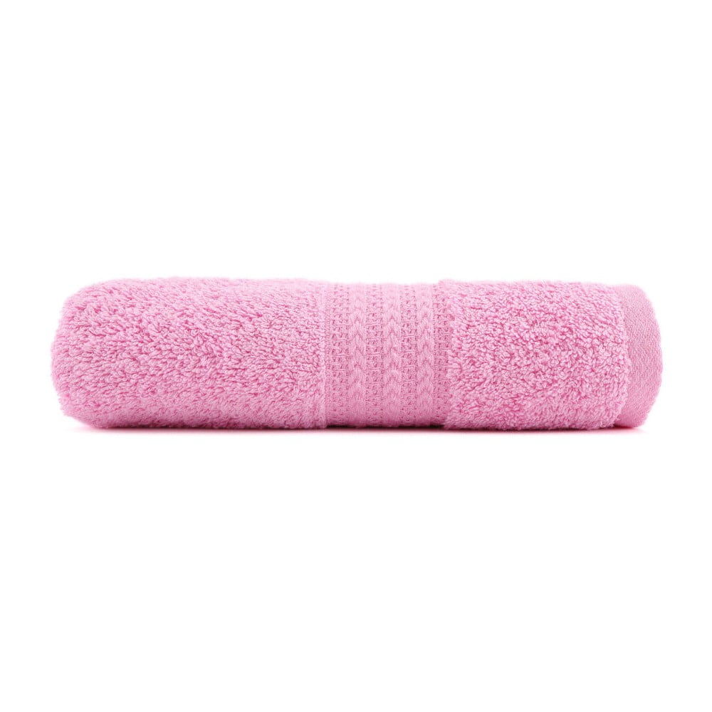 Ružový uterák z čistej bavlny Sunny 70 × 140 cm
