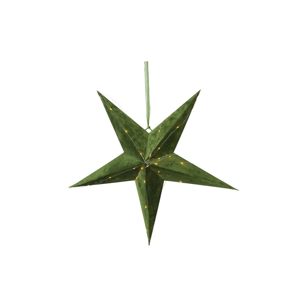 Zelená vianočná svetelná dekorácia Star Trading Velvet ø 60 cm