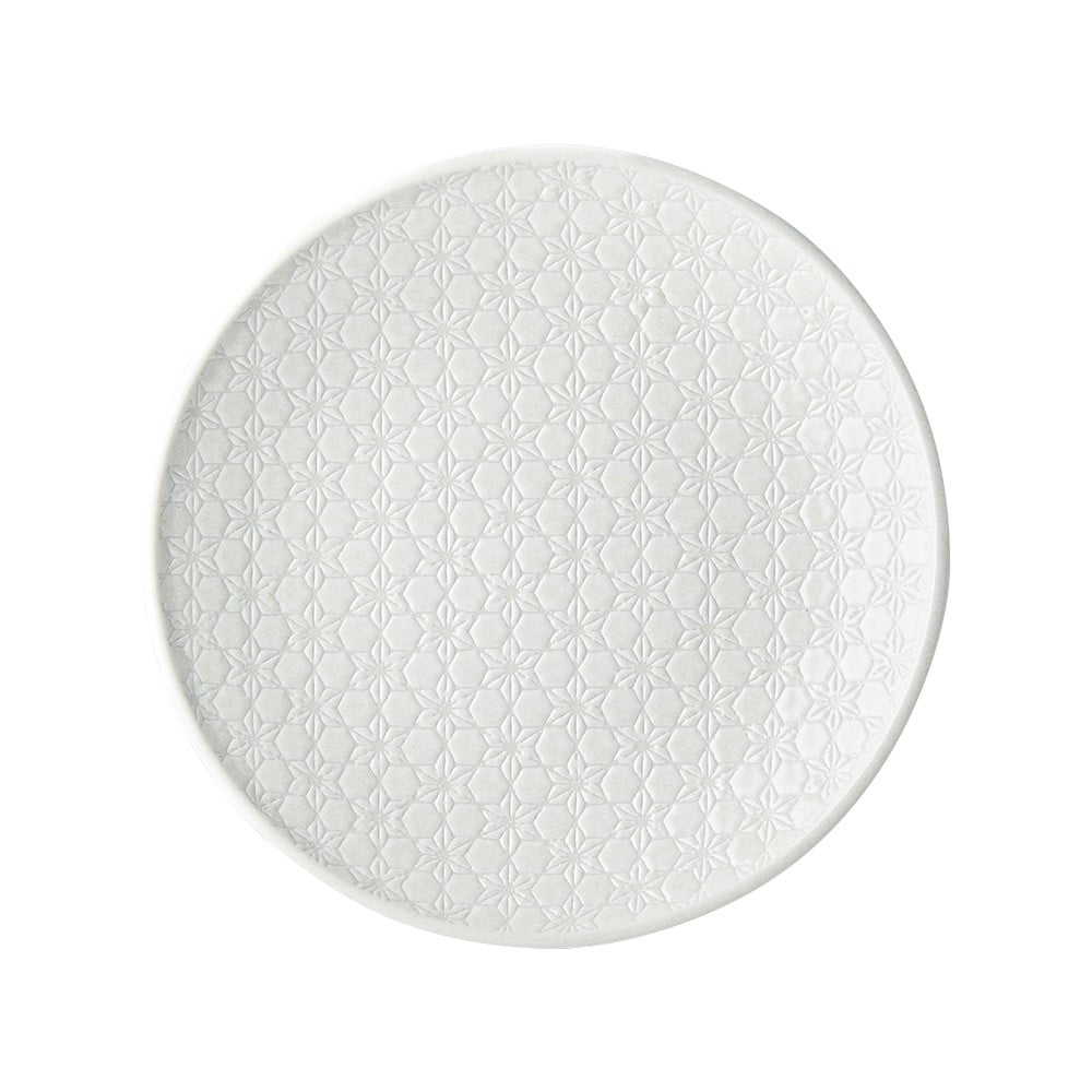 Biely keramický tanier Mij Star ø 25 cm
