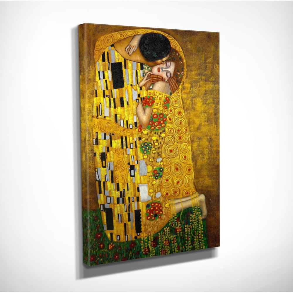 Nástenná reprodukcia na plátne Gustav Klimt The Kiss 30 × 40 cm