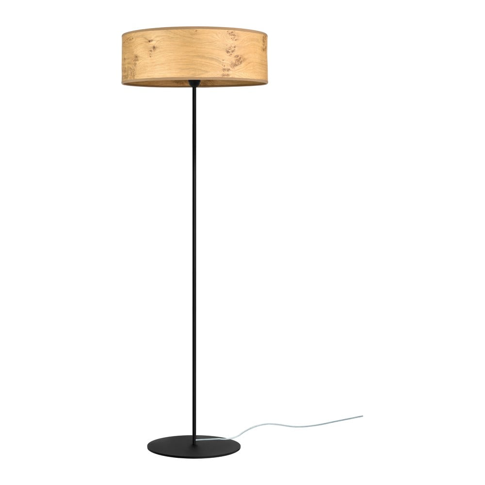 Béžová stojacia lampa z drevenej dyhy Bulb Attack Ocho XL ⌀ 45 cm
